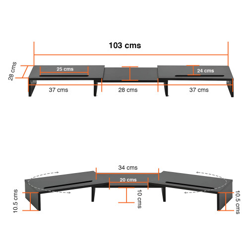 Elevador Alzador base doble monitor ajustable 
