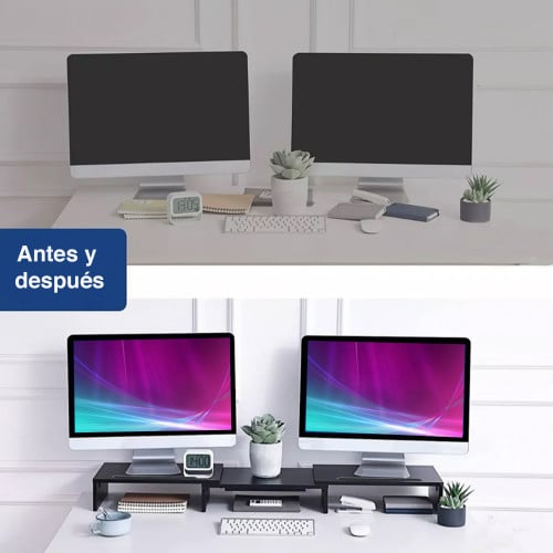Elevador Alzador base doble monitor ajustable 