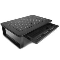 Alzador Monitor Pantalla Notebook con cajón y soporte celular