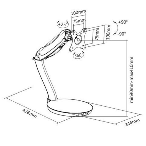 Soporte Monitor brazo articulado sobremesa escritorio 13" a 27" 