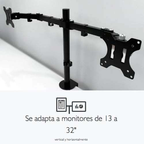 Soporte doble monitor 32 pulgadas escritorio Soporte doble monitor 32 pulgadas escritorio