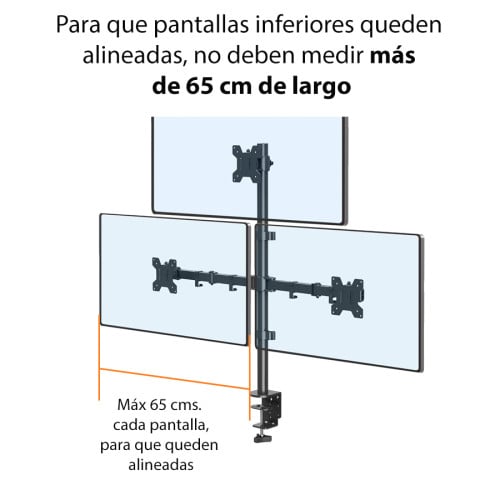 Soporte 3 Monitores escritorio 13 a 27 pulgadas