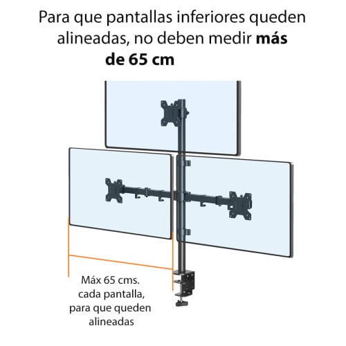 Soporte 3 Monitores escritorio 13 a 27 pulgadas