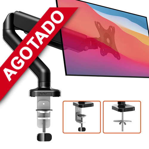 Soporte Monitor brazo articulado escritorio 13" a 27" prensa