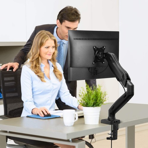Soporte Monitor brazo articulado escritorio 13" a 27" prensa