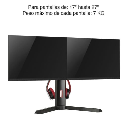 Soporte Doble Para Monitor O Pantallas De 22 A 27 Pulgadas Color Negro