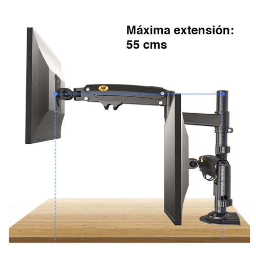 Soporte Doble Monitor Vertical y Horizontal articulado H180