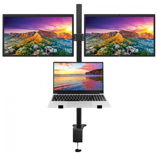 Soporte Doble Monitor y Notebook brazo escritorio B50 - Newo