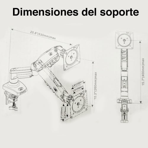 Soporte Monitor Blanco Articulado Giratorio Escritorio Soporte Monitor Blanco Articulado Giratorio Escritorio