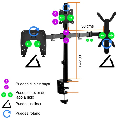 Soporte Monitor Notebook y tablet o celular escritorio B52