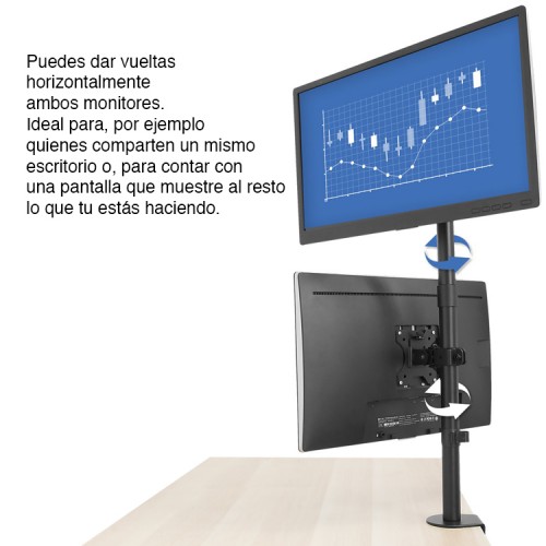 MV1224 MACROTEL Soporte 2-monitores 13-32pulg doble escritorio