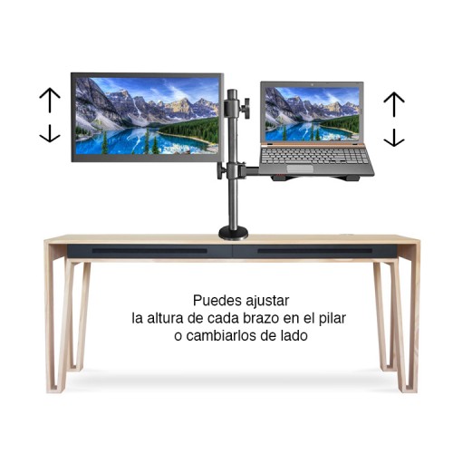 Soporte Monitor y Notebook 15.4" brazo escritorio B49