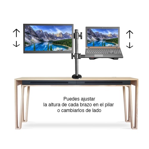 VIDITA Soporte Monitor Y Notebook Brazo Articulado Escritorio