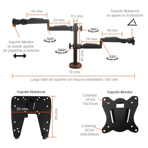 Soporte Monitor y Notebook Newo B49