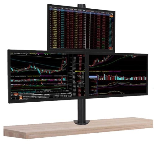 Soporte Triple Monitor escritorio 13 a 27 pulgadas