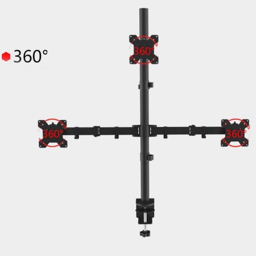 Soporte Triple Monitor escritorio 13 a 27 pulgadas