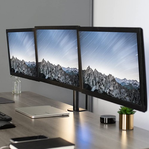 Soporte triple monitor alineacion horizontal