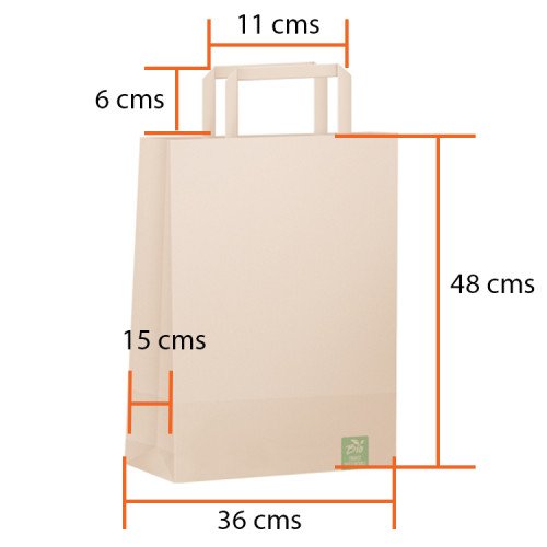 Bolsa papel kraft con manilla 48 x 36 cms