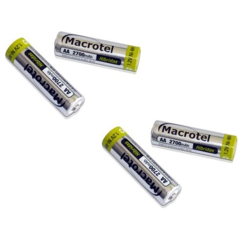 Pilas hibridas recargables 2700mAh AA x 4 