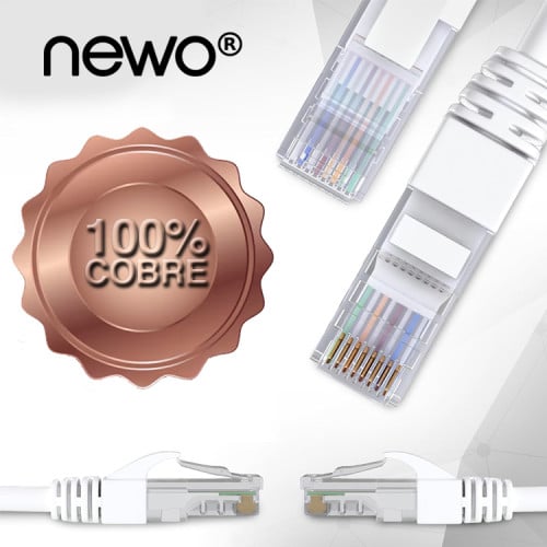 Cable de red 10 metros cat 6 100% cobre Blanco Cable de red 10 metros cat 6 100% cobre Blanco