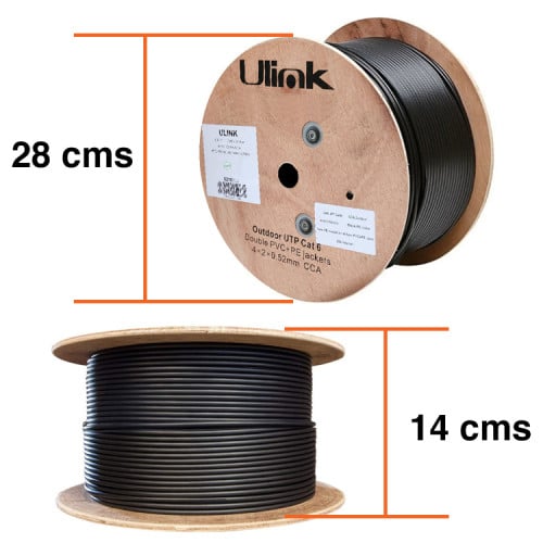 Cable de red 100% cobre cat 6 exterior 100 mts Cable de red 100% cobre cat 6 exterior 100 mts