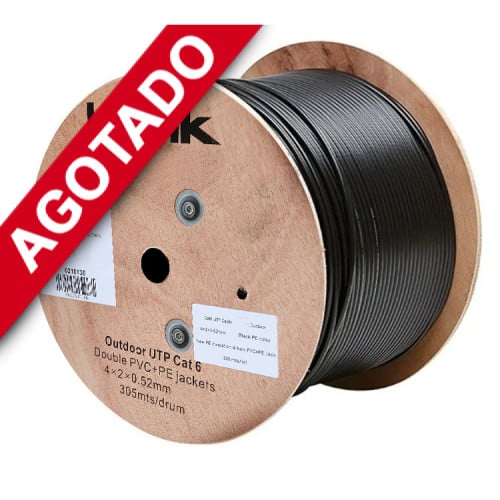 Cable UTP 100% cobre exterior Cat 6 de 305 metros 