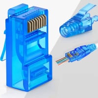 Conector RJ45 Pass Through cat 6 + capuchón pack 10u