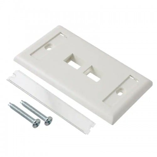 Faceplate RJ45 Doble Tapa frontal cable red 2 puertos
