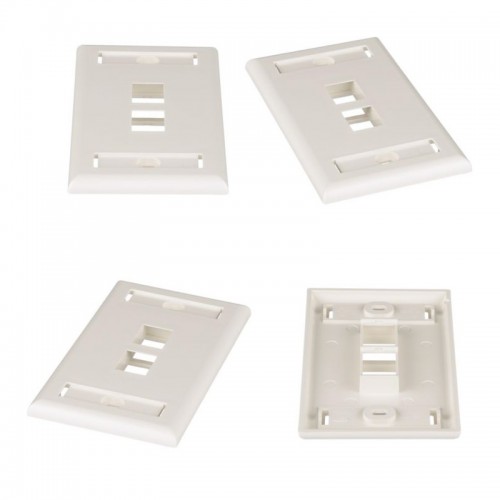 Faceplate RJ45 Doble Tapa frontal cable red 2 puertos