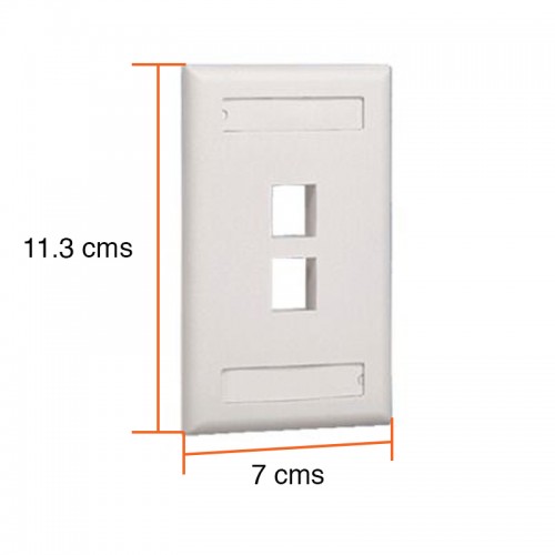 Faceplate RJ45 Doble Tapa frontal cable red 2 puertos