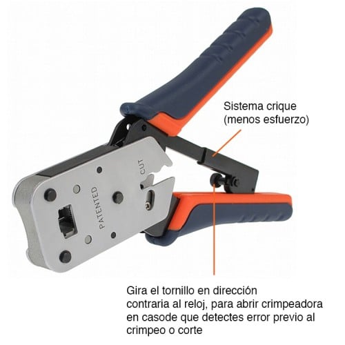 Crimpeadora cable red rj45 con trinquete HT-L2182R