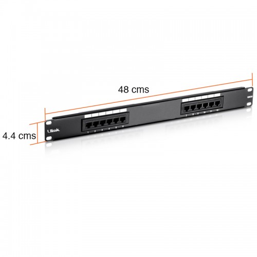 Patch panel de 12 puertos cat 6 RJ45 Ulink 