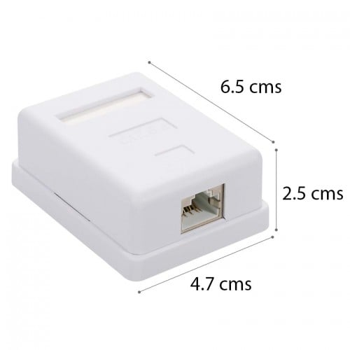 Roseta Caja RJ45 pared Cat 6 simple blanca