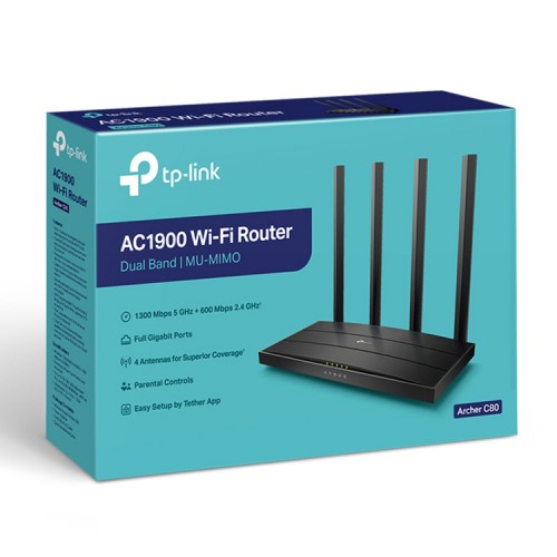 Router Gigabit Dual Band 5GHz Archer C80 1900Mbps
