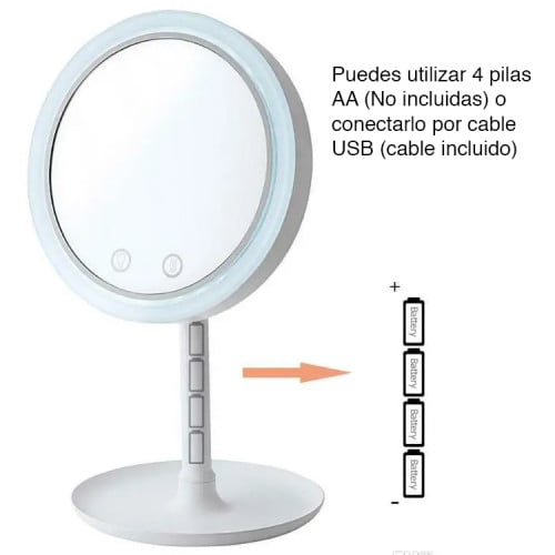 Espejo Cosmético con luz led y ventilador 