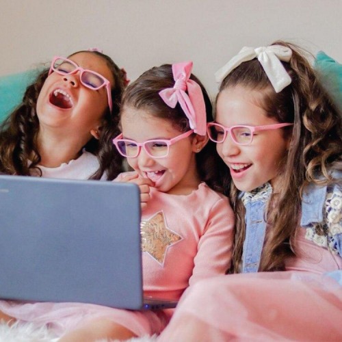 Lentes descanso Niños anti Luz azul Pantallas Rosado
