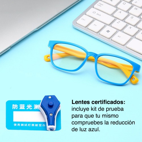 Lentes descanso Niños anti Luz azul Pantallas Celeste