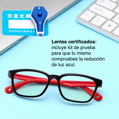 Lentes con filtro azul para ni os Negro con Rojo Netexpertos.cl