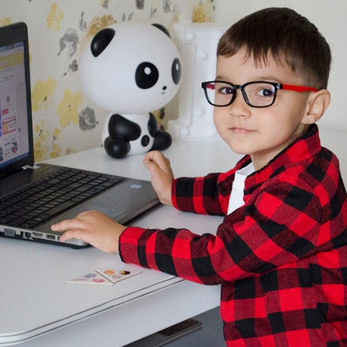 Lentes descanso Niños anti Luz azul Pantallas Negro Rojo