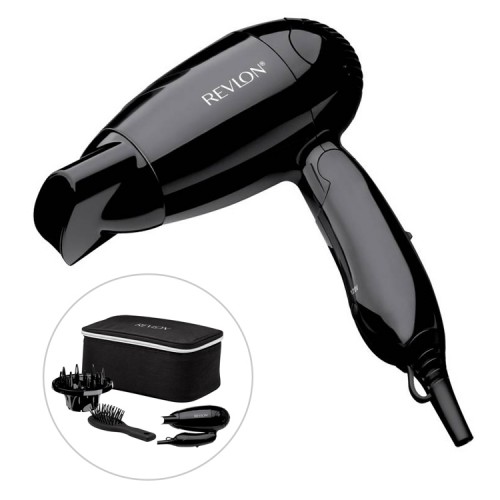 Secador de pelo de viaje plegable con cepillo y bolso
