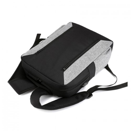 Mochila notebook 15" Puerto USB Negra con gris