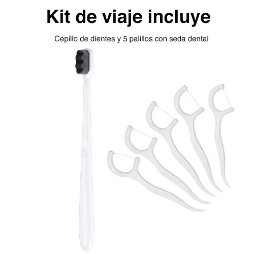 Kit de viaje botellas perfume toalla cepillo espejo y más