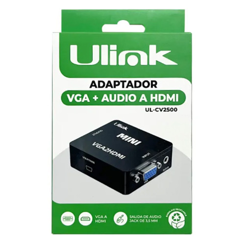 Adaptador VGA a HDMI con audio 1080p Adaptador VGA a HDMI con audio 1080p