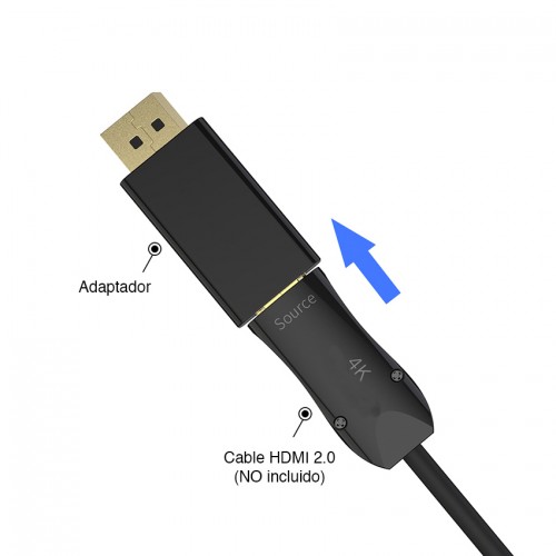 Adaptador HDMI Macho a Displayport V1.2 hembra / USB Macho 4K@30Hz