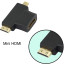 Adaptador Micro / Mini HDMI macho a HDMI hembra