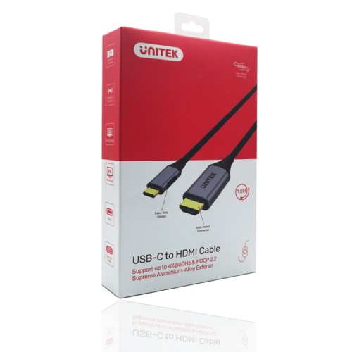 Cable USB C a HDMI Unitek 1.8 metros 4K 60HZ 