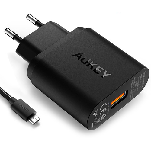 Cargador Aukey USB carga rápida 3A Quick Charge 3.0 Cargador Aukey USB carga rápida 3A Quick Charge 3.0