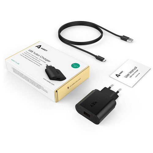 Cargador Aukey USB carga rápida 3A Quick Charge 3.0 Cargador Aukey USB carga rápida 3A Quick Charge 3.0