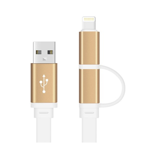 Cable USB iPhone 5 / 6 y Micro USB 2 en 1 Cable USB iPhone 5 / 6 y Micro USB 2 en 1