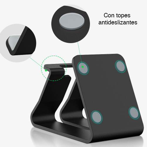 Soporte base para celular de escritorio aluminio